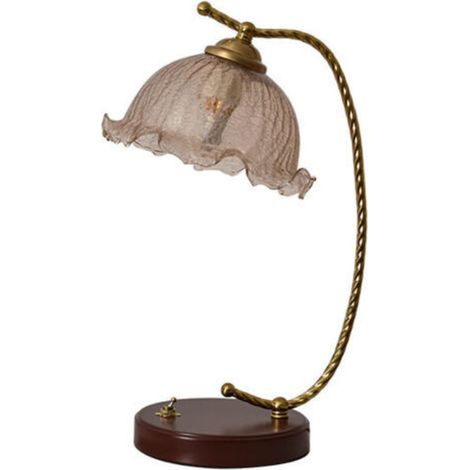 Vintage Table Lamp, Glass Lampshade, Desk Lamp for Bedroom, Office, Bedside Table (1/5)
