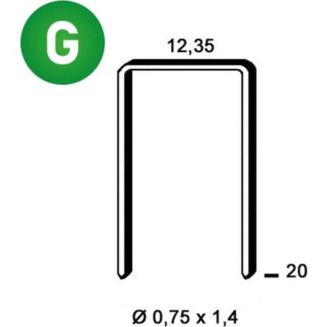 5 000 Agrafes Galvanisées Ak-20 - 12.35x20x0.75x1.4 mm - D-Work