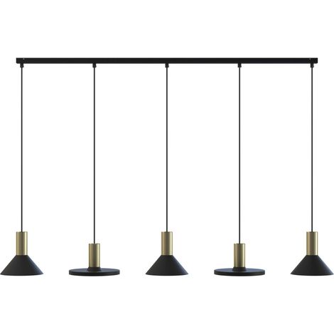 Nowodvorski Hermanos lampadario 5 luci GU10 nero ottone (1/2)