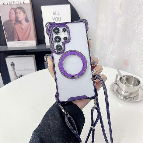 Magnetische Hülle mit Ring und Ständer für Galaxy S25 Ultra, TPU + PC-Hülle, Rundumschutz, inklusive Trageband, kompatibles Modell (1/4)