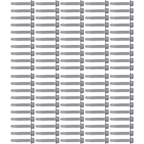 100 Stück selbstschneidende Schrauben aus Edelstahl mit Sechskant-Unterlegscheibenkopf für mechanische Möbelreparaturen (1/5)
