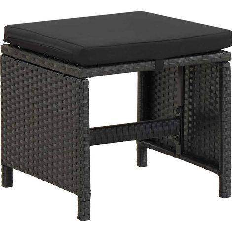 Maison Exclusive - Sgabelli da Giardino 2 pz con Cuscini in Polyrattan Nero