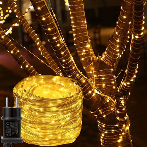 20 m Guirlande Lumineuse LED Blanc Chaud, Tube Étanche IP67, 200 LED avec 8 Modes, Décoration Extérieure Jardin Balcon Noël (1/5)