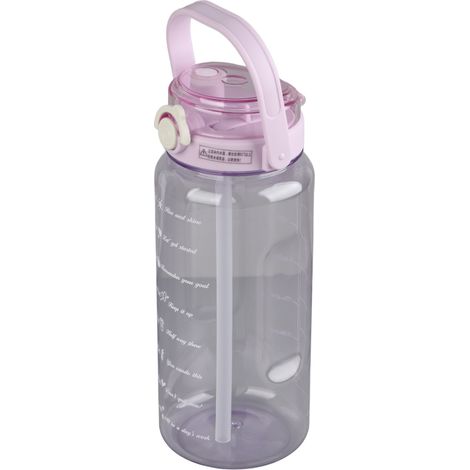 Gourde grande capacité (1500 ml) avec paille intégrée, finition mate, idéale pour le fitness. 2 modes d'hydratation. Matériaux : PC et PP. Couleur : Violet. (1/5)