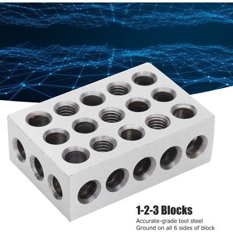 1 paire de blocs 1-2-3 23 trous assortis machiniste 00002 pouces gabarit 123 fourniture industrielle ultra précise (1/5)