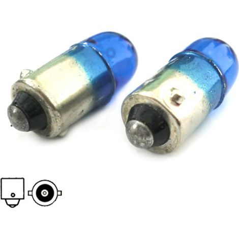 Coppia lampade alogene T4W BA9S 12V 4W azzurre per posizione e cruscotto (1/3)
