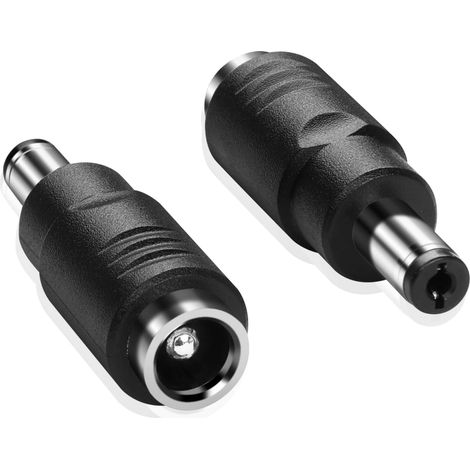 Adaptateur d'alimentation DC, Prise mâle DC 5,5mm x 2,1mm vers Prise Femelle 6,5mm x 3,0mm pour Ordinateur Portable, caméras de sécurité CCTV, système de Surveillance(2-Pack) (1/5)
