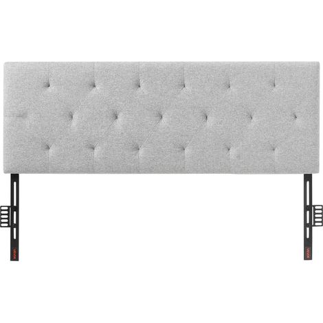 VEVOR Testiera per Letto, Completa Dimensione Altezza Regolabile, Accessori per Letto, Testiera in Schiuma ad Alta Densita e Comfort per Camera da Letto, Hotel, Grigio Chiaro 1430 x (905-1205) mm (1/5)