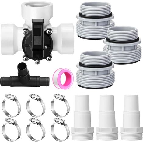 Lot de 15 accessoires de dérivation pour piscine kit bypass pour pompe à chaleur et chauffage de piscine adaptateurs compatibles avec tuyaux de 32 et 38 mm et raccords de 1,5 pouce (1/4)