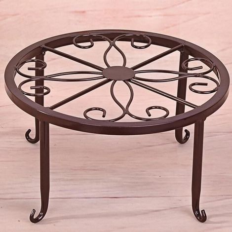Support Pour Plantes - Support Métallique Rond En Fer - Pour Intérieur Et Extérieur - Hauteur Réglable - 1 Pièce (1/5)