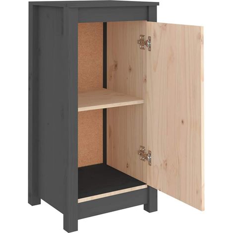 Buffet credenza cassettiera armadio contenitore organizer cucina soggiorno soggiorno set da 2 39 x 35 x 80 cm legno massello di pino grigio 020036838