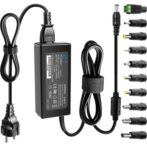 60W DC12V 5A Universel Alimentation Chargeur 12V pour LED Ordinateurs Portables écran PC LCD TFT radios Adaptateur Secteur 10 Embouts 5,5x2,5mm 3,5x1,35 4,8x1,7 6,5x4,4 6,5x3,0 5,5x3,0mm (1/5)