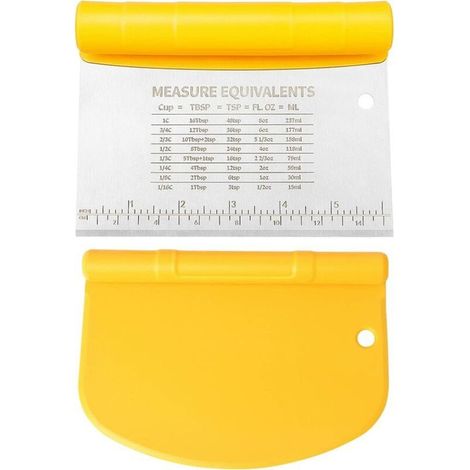 Scraper to Paste , Corne Patisserie in stainless steel, Scraper to Pastry 2 in 1, 6 Inches, Yellow (1/5)