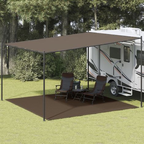 vidaXL Tappeto da Tenda 400x400 cm Marrone