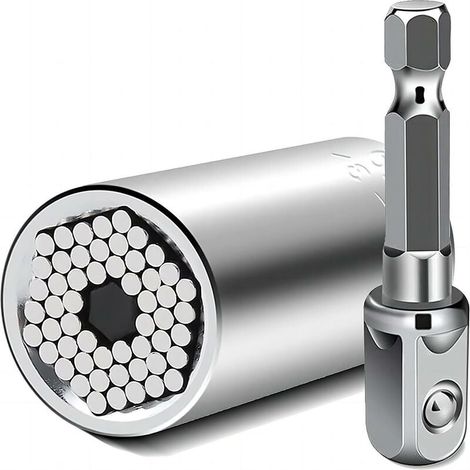 ZVD Cadeaux pour hommes Clé à douille universelle - Gadgets d'artisan pour hommes, cadeaux de fête des hommes Clé universelle 7-19 mm Outil, cadeaux pour hommes pour la fête des pères papa Noël annive (1/4)