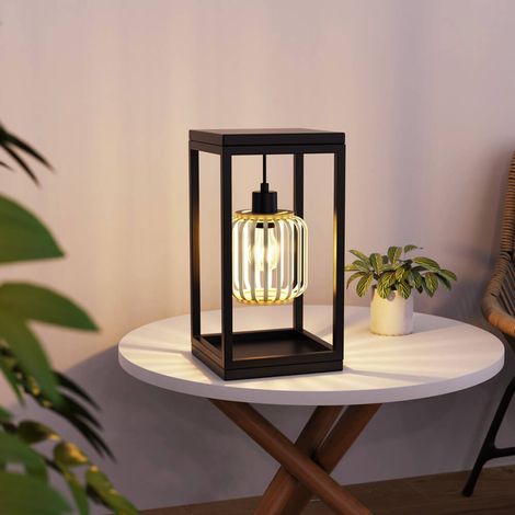 HOME DELUXE Tischlampe ZITA - Schwarz Tischlampe, Industrial Tischlampe, schwarze Lampe (1/2)