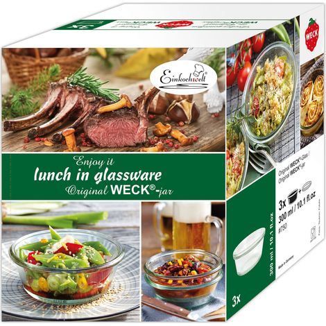 Weck Gourmetglser 300 ml 3er Karton (Gourmetglser für Salate) 19815
