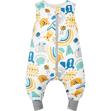 Gigoteuse à Pied 1.0 Tog - Douce et Confortable Avec Jambes Pour Fille et Garçon, 100% Coton Sans Manches - Idéale pour le Sommeil de Bébé - Taille 65-80 cm (1/5)