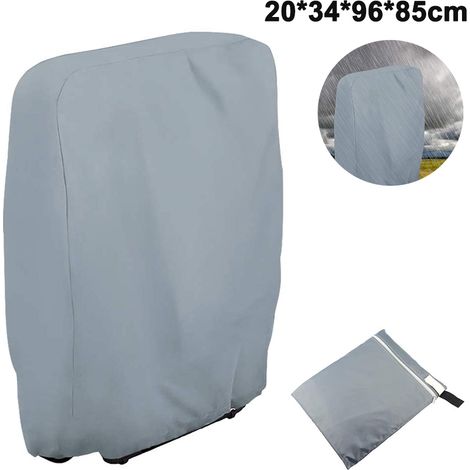 Housse anti-poussière grise pour chaise longue pliante d'extérieur (20/34 x L 96 x H 85 cm). (1/5)