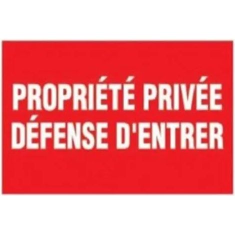 Panneau Propriété privée défense d'entrer - 33x20cm
