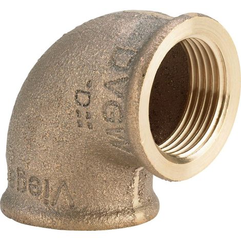 Viega Gomito 90 gradi, Rp1 1/4, Rp2 1/4 bronzo rosso o bronzo al silicio Modello 3090, 317959