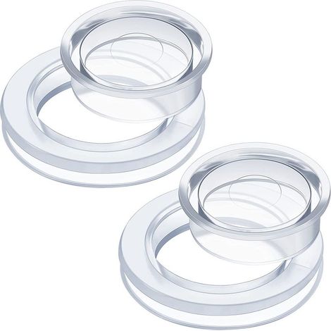 2-inch transparent plastic parasol hole ring, table ring insert with cap for patio, garden, beach, table parasol stabilizer (1/5)