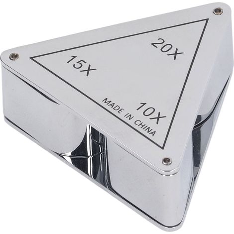 3-Linsen-Taschenlupe, faltbar, Juwelierlupe, 10x, 15x, 20x Vergrößerung, Schmuckidentifizierungslupe, Zinklegierung, Metall, Silber (1/5)