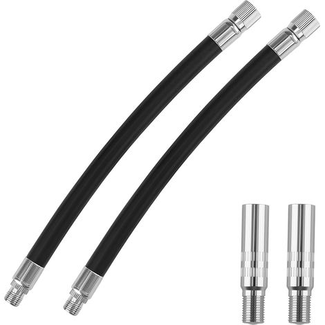 4 Piezas Extensión de Válvula de Neumático, 2 Extensión de Válvula de Neumático de Goma + 2 Adaptador de Válvula de 40 mm, Punta de Bomba de Bicicleta Universal para Scooter Xiaomi M365, Coche, Motoci (1/5)