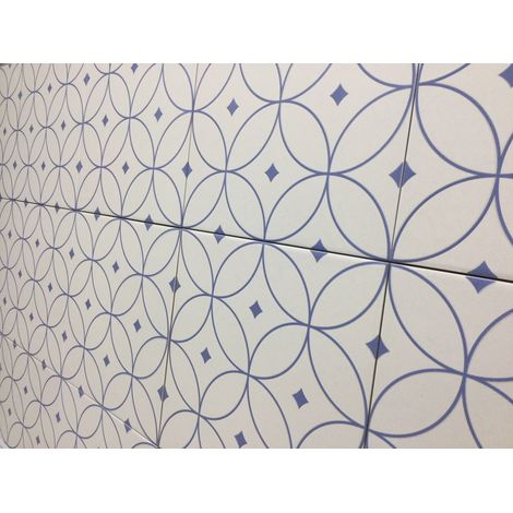 Carrelage effet carreau de ciment ALHAMBRA AZUL 25x25cm 25x25cm Bleu clair Mat - Boîte de 1.13 m2 (1/3)