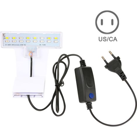 Lampe LED pour aquarium, 8W, design ultra-mince, résistante à l'eau, pour poissons et plantes aquatiques, cadre blanc.-AquaForge (1/5)