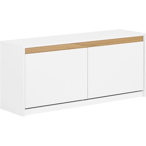 SoBuy Panca da ingresso con contenitore Scarpiera con patta Bianco 104x30x47cm FSR171-W