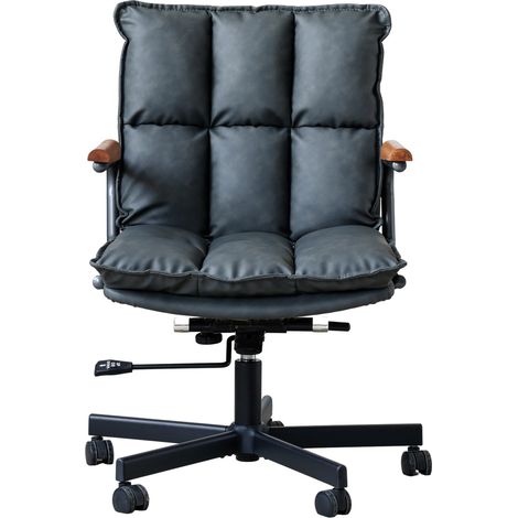Chaise bureau 65x46x72 cm simili cuir noir pivotante pour bureau stable – MEUBLIV (1/5)