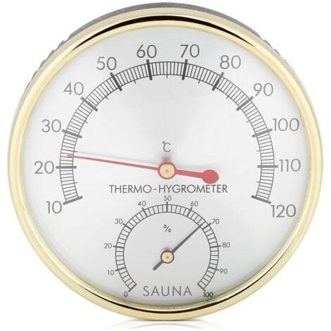 Thermomètre de Pièce de Sauna, Hygromètre-thermomètre D'intérieur D'hygromètre de Thermomètre à Cadran en Métal pour la Pièce de Sauna (1/5)