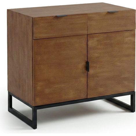 Commode 2 tiroirs et 2 portes battantes Panara Chêne Clair