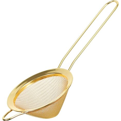 Lntyq Tamis à matcha et passoire à thé en vrac, Maille fine en acier inoxydable, Mini tamis à sucre glace, Filtre à thé, Doré, 207cm