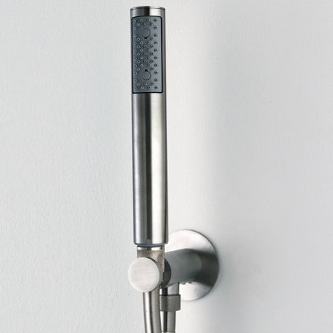 Sortie murale avec support en acier inoxydable Nobu Chromé - BOSSINI INC002030 (1/2)