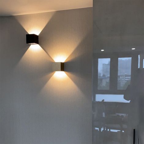 (Black) 12W wall lamp, 2-pack 3000K LED wall lamp for outdoor/indoor use, adjustable outdoor wall lamp, IP65 waterproof indoor wall lamp for bedroom, hallway, and living room (1/5)