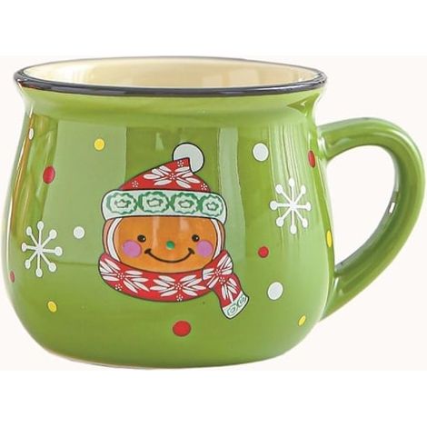 Mug de Noël en céramique, mug de 150 ml au motif festif d'ourson vert, idéal pour les boissons chaudes (thé, café, chocolat chaud, etc.). (1/5)