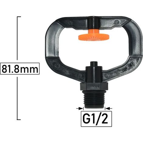 (A) Arroseur de jardin à 360 degrés, buse de diffusion à filetage mâle 1/2", arroseur d'irrigation rotatif automatique (1/5)