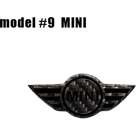 (Mini Modèle 9) 1 autocollant décoratif pour volant de voiture, compatible avec MINI Cooper One S JCW Countryman R50 R52 R53 R55 R56 F54 F55 F56 F60 (1/4)