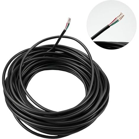 Câble Électrique Noir, 28AWG 4 Noyau Fil Électrique Câble (1/5)