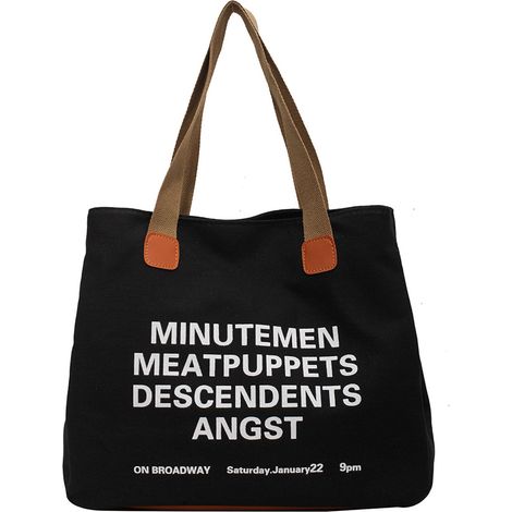 Einfache, lässige und elegante Tragetasche aus Canvas, großes Fassungsvermögen, mit Henkel, für Damen und Herren, schwarz. (1/5)