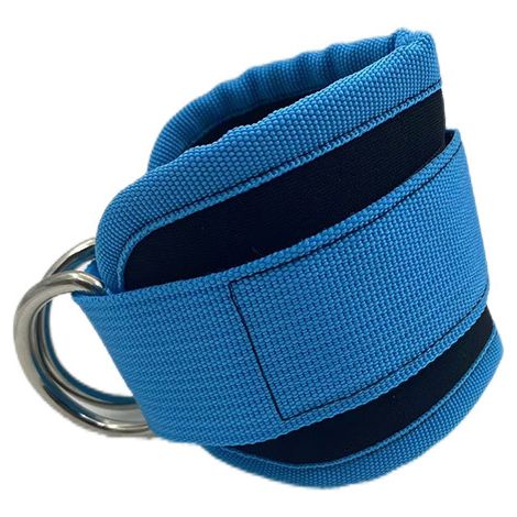 Correas de tobillo para fitness, correas de entrenamiento muscular para piernas, accesorios de sujeción de cables para fortalecimiento de los glúteos, dos unidades, color azul. (1/4)