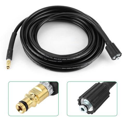 Tuyau de lave-auto 40 MPa/5800 PSI Tuyau en caoutchouc de nettoyage à haute pression pour Karcher K2 K3 K4 K515 mètres/49,2 pieds (1/5)