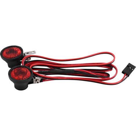 Faros LED para coche RC Crawler 1/10 TRX4 TRX6 Axial SCX10 90046 2 LED redondos rojos