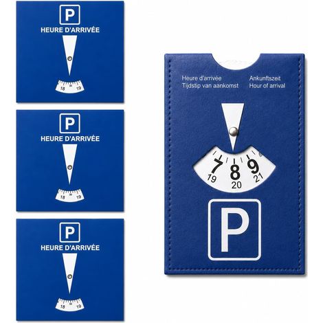 4 Disques Bleus de Stationnement Zone Bleue, PU 11x15 et Carton 15x15 cm (1/5)