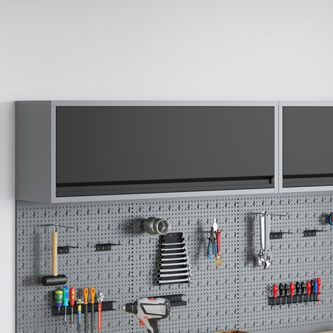 vidaXL Tool Cabinet with Storage Black and Grey 100 x 25 x 35 cm