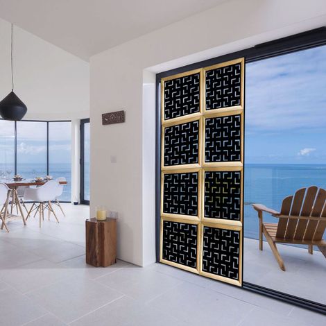 LABYRINTH M - Moduli Decorativi in Legno e PVC - Colore: nero - Misura: 73x73 cm (1/4)