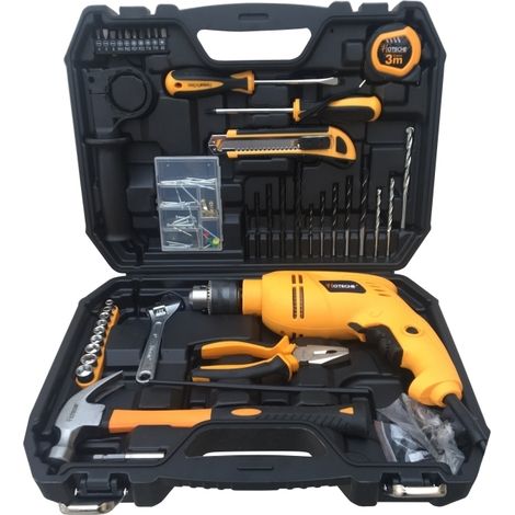 Trapano elettrico a percussione 600W 13mm in valigetta con 110 accessori Hoteche - BMC