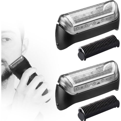 2 Pcs Remplacement de Rasoir, Têtes de Rasoir Compatible avec Braun Série 10B / 20B 1 190 180 170 Cruzer, Rasoir Rechange 10B/20B Noire pour Rasoir, Tête De Rechange pour Rasoir Électrique (1/5)